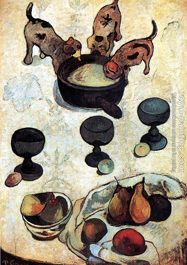 Paul Gauguin : Still Life with Three Puppies Paul Gauguin : Still Life with Three Puppies